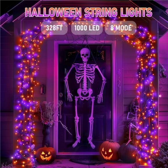 Halloween Lights - 1000 LED 328FT Outdoor Plug-in String Lights With 8 Modes - Picture 3 of 7